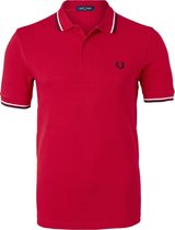 Fred Perry M3600 polo twin tipped shirt - Racing red -  Maat: S