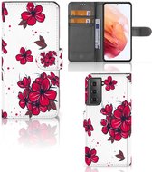 Mobiel Hoesje Geschikt voor Samsung Galaxy S21 Book Case Blossom Red