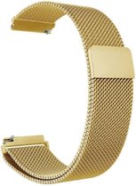 Goud Kleurig Metalen bandje Milanees voor 20mm Smartwatches (zie compatibele modellen) van Samsung, Pebble, Garmin, Huawei, Moto, Ticwatch, Seiko, Citizen en Q – 20 mm gold milanes