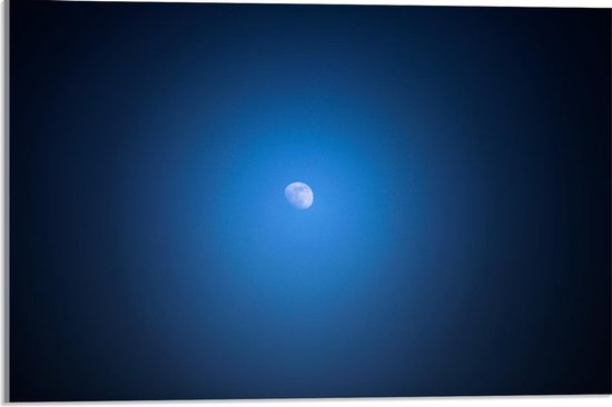 Acrylglas - Schijnende Maan in de Nacht - 60x40cm Foto op Acrylglas (Wanddecoratie op Acrylglas)