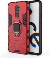 Voor OPPO Reno Ace schokbestendige pc + TPU beschermhoes met magnetische ringhouder (rood)