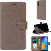 Voor Huawei P Smart 2021 / Y7a Retro Frosted Horizontale Flip PU lederen hoes met houder & kaartsleuven & portemonnee & fotolijst (bruin)