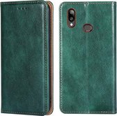 Voor Samsung Galaxy A10s PU + TPU Gloss Oil Effen Kleur Magnetische Horizontale Flip Leren Case met Houder & Kaartsleuf & Portemonnee (Groen)