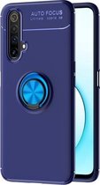Voor OPPO Realme X50 metalen ringhouder 360 graden roterende TPU-hoes (blauw + blauw)