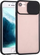 Sliding Camera Cover Design TPU beschermhoes voor iPhone SE / 8/7 (zwart)