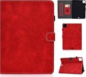 Voor iPad Air 2020 10.9 koeienhuid textuur horizontale flip lederen tas met houder & kaartsleuven & slaap / wekfunctie (rood)