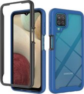 Voor Samsung Galaxy A12 sterrenhemel effen kleur serie schokbestendige pc + TPU beschermhoes (koningsblauw)