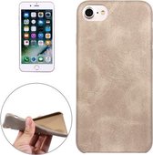 Voor iPhone 8 & 7 Crazy Horse Texture Leather Surface Soft TPU beschermende achterkant van de behuizing (grijs)