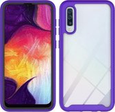 Voor Samsung Galaxy A50 Starry Sky Solid Color Series schokbestendige pc + TPU beschermhoes (paars)