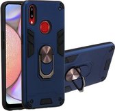 Voor Samsung Galaxy A10s 2 in 1 Armor Series PC + TPU beschermhoes met ringhouder (saffierblauw)