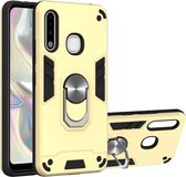 Voor Samsung Galaxy A70e 2 in 1 Armor Series PC + TPU beschermhoes met ringhouder (goud)