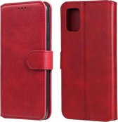 Voor Samsung Galaxy A31 klassieke kalfsstructuur PU + TPU horizontale flip lederen tas, met houder en kaartsleuven en portemonnee (rood)