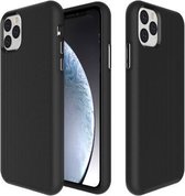 Antislip pantsertextuur TPU + pc-hoesje voor iPhone 11 Pro Max (zwart)