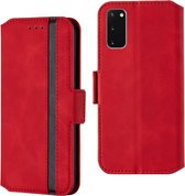 Voor Galaxy S20 vintage matte olierand horizontale flip lederen tas met beugel en kaartsleuven (rood)