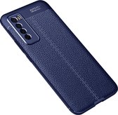 Voor Huawei Nova 7 Litchi Texture TPU schokbestendig hoesje (marineblauw)