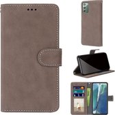 Voor Samsung Galaxy Note20 Retro Frosted Horizontale Flip PU lederen tas met houder & kaartsleuven & portemonnee & fotolijst (bruin)