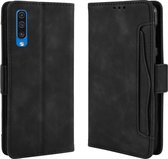 Wallet-stijl Skin Feel Calf Pattern lederen tas voor Galaxy A50 / A50s, met aparte kaartsleuf (zwart)