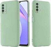 Voor Geschikt voor Xiaomi Redmi Note 9 4G (CN-versie) / Redmi 9 Power / Redmi 9T Pure Color Vloeibare siliconen Schokbestendig Volledige dekking Case (groen)