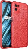 Voor OPPO Realme V11 Litchi Texture TPU schokbestendig hoesje (rood)