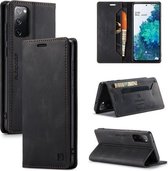 Voor Samsung Galaxy S20 FE AutSpace A01 Retro Skin-feel Crazy Horse Texture Horizontale Flip lederen tas met houder & kaartsleuven & portemonnee & RFID (zwart)