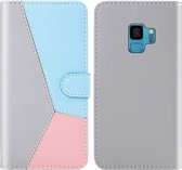 Voor Galaxy S9 Tricolor Stitching Horizontale Flip TPU + PU lederen tas met houder & kaartsleuven & portemonnee (grijs)