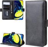Portemonneehouder Leren mobiele telefoonhoes voor Galaxy A80, met portemonnee & houder & kaartsleuven (zwart)