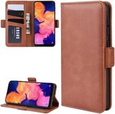 Portemonneehouder Leren mobiele telefoonhoes voor Galaxy A10E, met portemonnee & houder & kaartsleuven (bruin)
