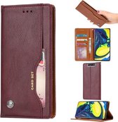 Kneed Skin Texture Horizontale Flip Leren Case voor Galaxy A80 / A90, met Fotolijst & Houder & Kaartsleuven & Portemonnee (Wijnrood)