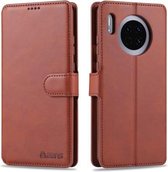 Voor Huawei Mate 30 AZNS Kalfsstructuur Horizontale Flip Leren Case, met Houder & Kaartsleuven & Portemonnee & Fotolijst (Bruin)