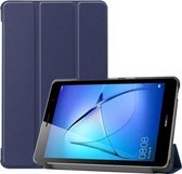 Voor Huawei MatePad T8 Custer Texture Horizontale Flip Leren Case met Drie-vouwbare Houder (Blauw)