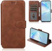 Voor Samsung Galaxy S20 Plus Kalf Textuur Magnetische Gesp Horizontale Flip Lederen Case met Houder & Kaartsleuven & Portemonnee & Fotolijst (Koffie)