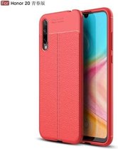 Voor Huawei Honor 20 Lite Litchi Texture TPU schokbestendig hoesje (rood)