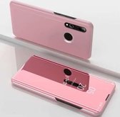 Galvaniserende spiegel horizontale flip lederen hoes voor Huawei P Smrt Z met houder (Rose goud)