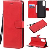 Voor Huawei Honor 30 Effen Kleur Horizontale Flip Beschermende Leren Case met Houder & Kaartsleuven & Portemonnee & Fotolijst & Lanyard (Rood)