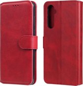Voor OPPO Realme 6 klassieke kalfsleer PU + TPU horizontale flip lederen tas, met houder en kaartsleuven en portemonnee (rood)