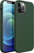 Ceezs telefoonhoesje geschikt voor Apple iPhone 12 / 12 Pro hoesje - silicone backcover - optimale bescherming - groen + glazen Screenprotector