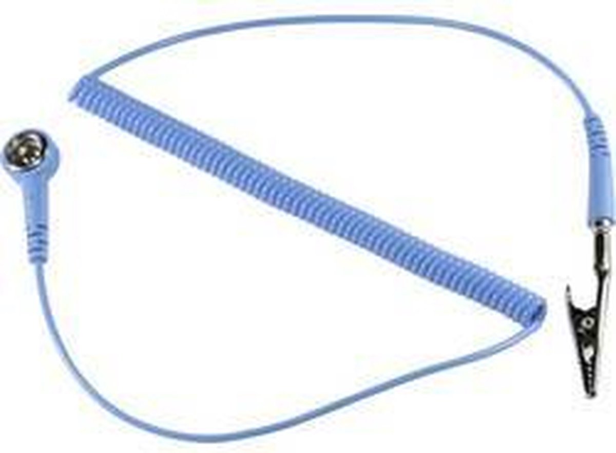 TRU COMPONENTS SpKL-4-244-SK ESD-aardingskabel 2.44 m Drukknop 4 mm, Krokodilklem