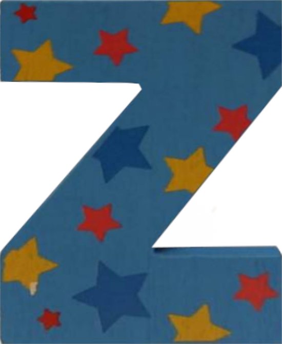 Decoratieletter - Z - Hout - 7cm - Blauw
