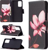 Voor Samsung Galaxy A72 5G Gekleurde Tekening Patroon Horizontale Flip Leren Case met Houder & Kaartsleuven & Portemonnee (Lotus)