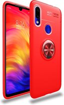 Metalen ringhouder 360 graden roterende TPU-hoes voor Geschikt voor Xiaomi redmi 7 (rood)