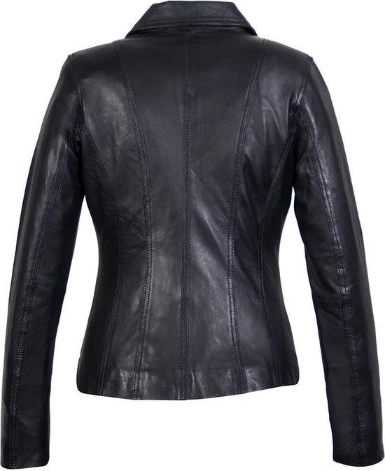Nola | Leren Blazer Bruin met Gouden Knopen Dames – Labels of Amsterdam