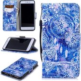 Voor Xiaomi Redmi Note 5A Gekleurd tekeningpatroon Horizontaal Flip TPU + PU lederen tas met houder & kaartsleuven & portemonnee & lanyard (blauw windgong)
