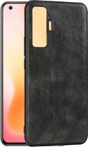 Voor Vivo X50 Crazy Horse getextureerd kalfsleer PU + pc + TPU-hoes (groen)