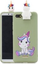 Voor Xiaomi Redmi 6A Cartoon schokbestendige TPU beschermhoes met houder (eenhoorn)