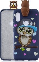 Voor Xiaomi Redmi Note 6 schokbestendige cartoon TPU beschermhoes (blauwe uil)