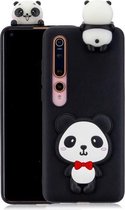 Voor Xiaomi Mi 10 schokbestendige 3D-liggende cartoon TPU-beschermhoes (panda met rode strik)