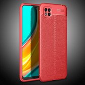 Voor Xiaomi Poco C3 Litchi Texture TPU schokbestendig hoesje (rood)