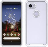 Voor Google Pixel 3a Starry Sky Solid Color Series schokbestendige pc + TPU beschermhoes (wit)