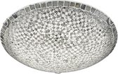 LED Plafondlamp - Plafondverlichting - Torna Tomun - 20W - Warm Wit 3000K - Rond - Mat Zilver - Glas