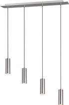 LED Hanglamp - Torna Mary - GU10 Fitting - 4-lichts - Rechthoek - Mat Nikkel - Aluminium
